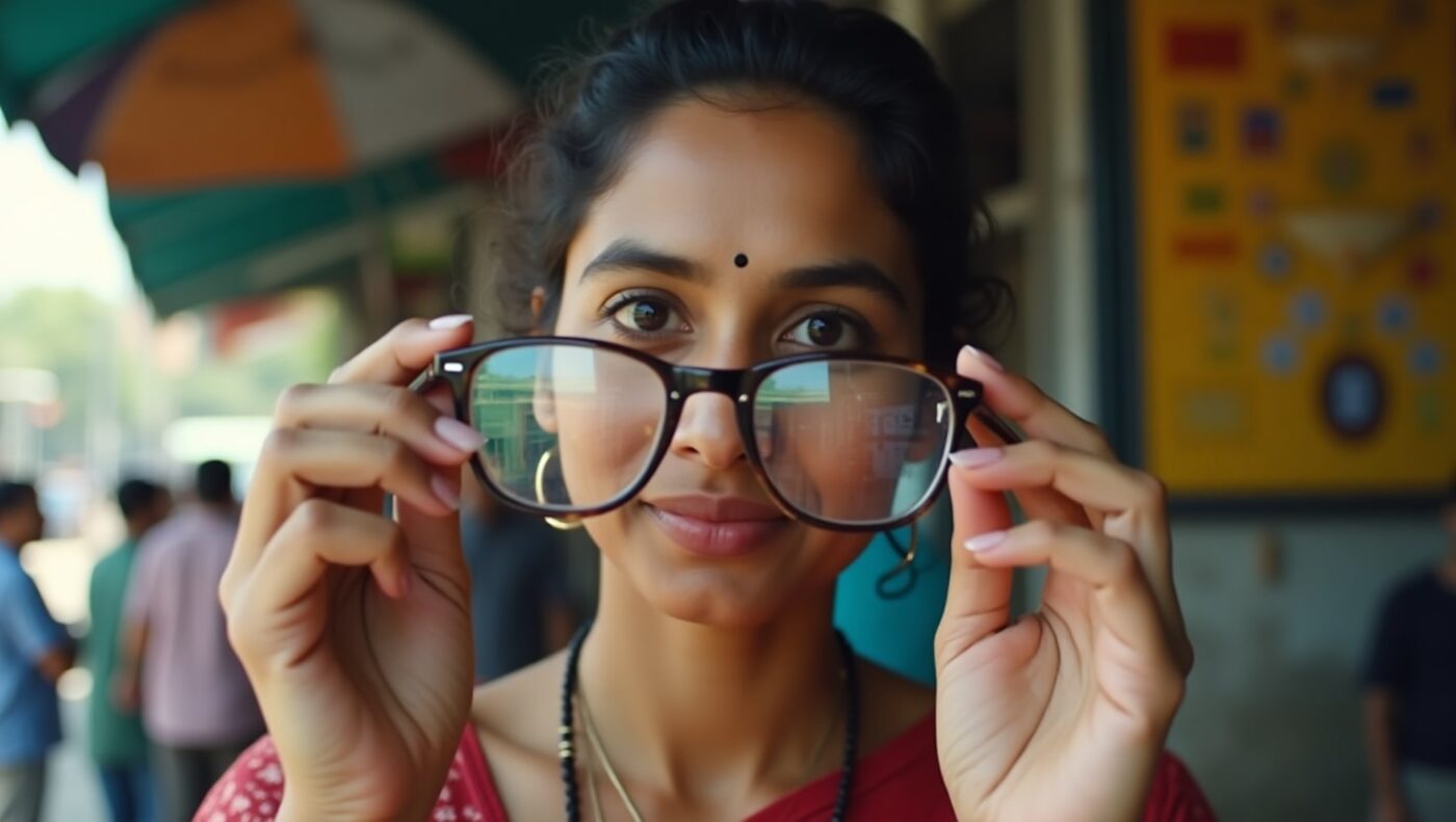 Indian shopper comparing affordable and luxury frames showing similar quality features for right frame selection