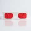 Secret Decoder Glasses with Red Lens – Paper 3D Decoder Glasses for Hidden Messages & Fun Activities 5 Red-red filter decode glasses showing tinted lenses for revealing hidden messages.