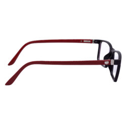 HRD BC01 BK RD 2 38 Black and Red Full Rim Rectangle +3.00 Power Reading Glasses | Anti Glare & Blue Cut Comfortable Fit Near Vision Eyeglasses | Lightweight Flexible Frame | HRD-BC01-BK-RD