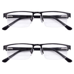 Hrinkar Rectangle Half Rim Portable Reading Glasses For Men And Women (Black Frame, Near Vision) |