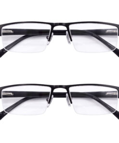 Hrinkar Rectangle Half Rim Portable Reading Glasses For Men And Women (Black Frame, Near Vision) |
