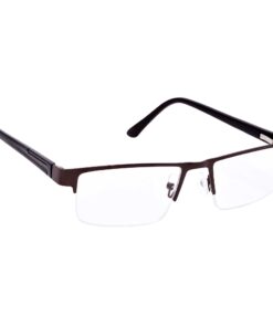 Alternative view of Hrinkar Rectangle Half Rim Portable Reading Glasses For Men And Women (Brown Frame, Near Vision) |