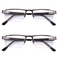 Hrinkar Rectangle Half Rim Portable Reading Glasses For Men And Women (Brown Frame, Near Vision) |
