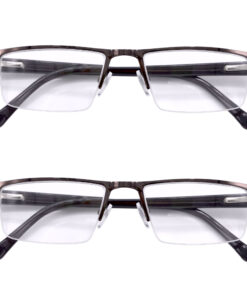 Hrinkar Rectangle Half Rim Portable Reading Glasses For Men And Women (Brown Frame, Near Vision) |