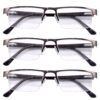 Hrinkar Rectangle Half Rim Portable Reading Glasses For Men And Women (Brown Frame, Near Vision) |