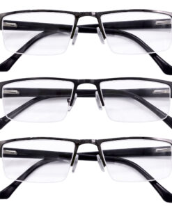 Hrinkar Rectangle Half Rim Portable Reading Glasses For Men And Women (Multicolor Frame, Near Vision) |