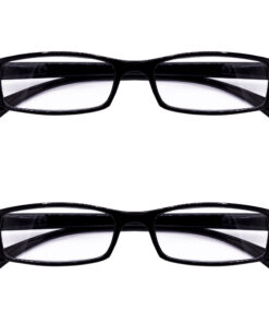 Hrinkar Rectangle Full Rim Portable Reading Glasses For Men And Women (Black Frame, Near Vision) |