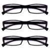 Hrinkar Rectangle Full Rim Portable Reading Glasses For Men And Women (Black Frame, Near Vision) |