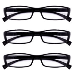 Hrinkar Rectangle Full Rim Portable Reading Glasses For Men And Women (Black Frame, Near Vision) |