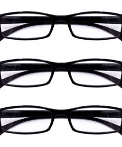 Hrinkar Rectangle Full Rim Portable Reading Glasses For Men And Women (Black Frame, Near Vision) |