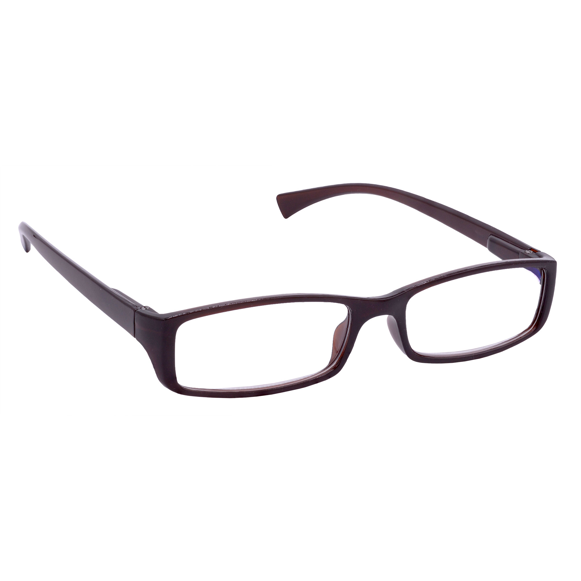 Hrinkar Rectangle Full Rim Portable Reading Glasses For Men And Women (Brown Frame, Near Vision) | - Image 2