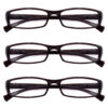 Hrinkar Rectangle Full Rim Portable Reading Glasses For Men And Women (Brown Frame, Near Vision) |