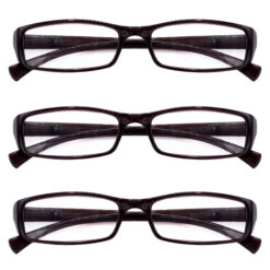 Hrinkar Rectangle Full Rim Portable Reading Glasses For Men And Women (Brown Frame, Near Vision) |