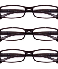 Hrinkar Rectangle Full Rim Portable Reading Glasses For Men And Women (Brown Frame, Near Vision) |