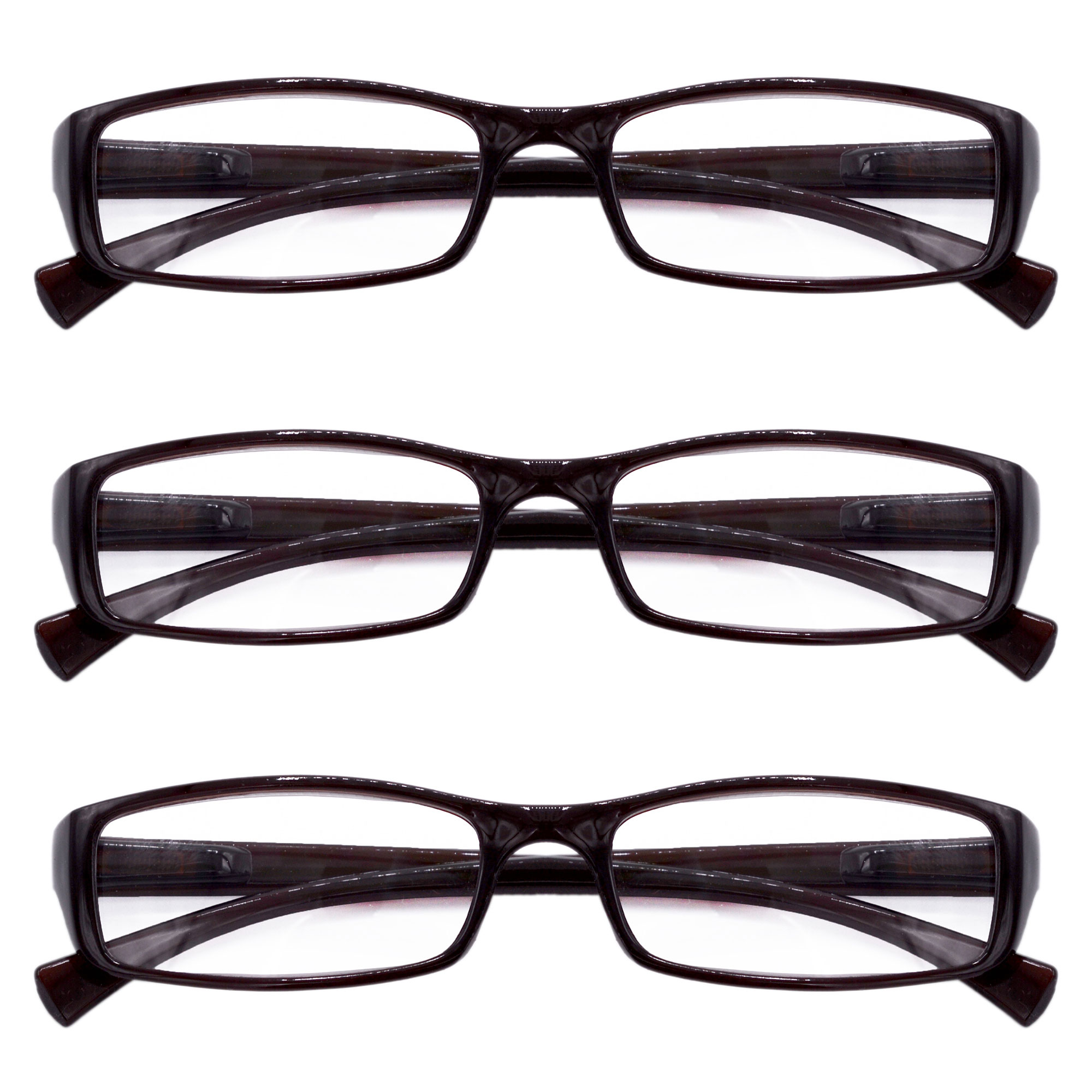 Hrinkar Rectangle Full Rim Portable Reading Glasses For Men And Women (Brown Frame, Near Vision) |