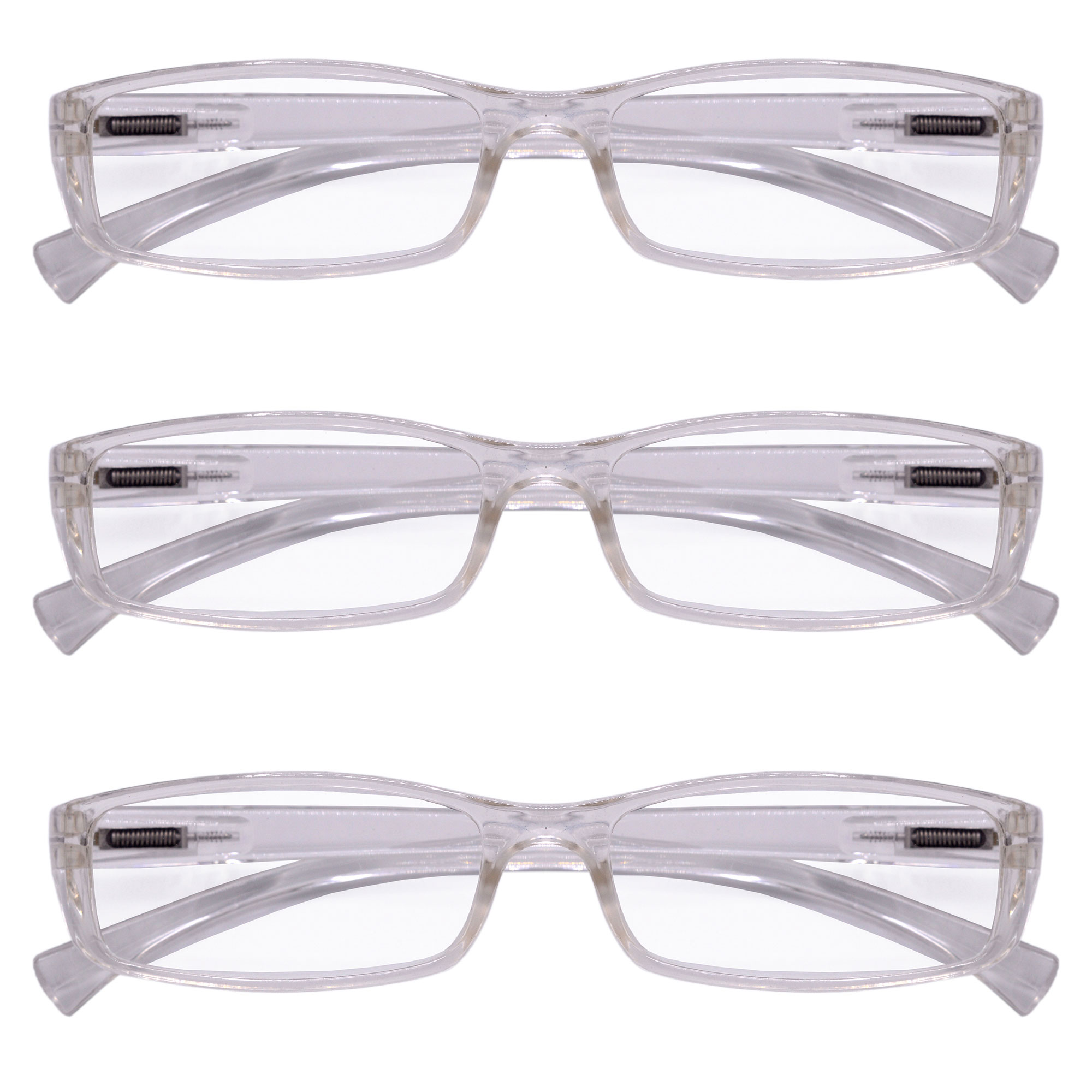 Hrinkar Rectangle Full Rim Portable Reading Glasses For Men And Women (Transparent Frame, Near Vision) |