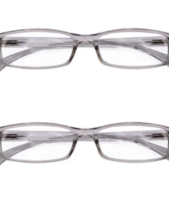 Hrinkar Rectangle Full Rim Portable Reading Glasses For Men And Women (Grey Frame, Near Vision) |