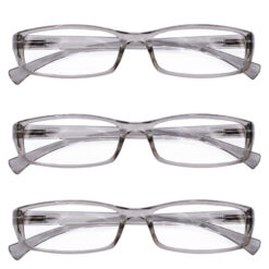 Hrinkar Rectangle Full Rim Portable Reading Glasses For Men And Women (Grey Frame, Near Vision) |