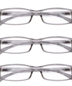 Hrinkar Rectangle Full Rim Portable Reading Glasses For Men And Women (Grey Frame, Near Vision) |