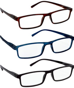 HRINKAR Unisex Rectangle Reading Glasses Power Single Vision Full Frame TR90 Lightweight Readers for Men Women Book Reading Computer Mobile Office Use Durable Comfortable Eyewear (Pack of 3) |