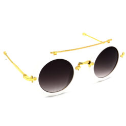 Hrinkar Gradient & UV Protection Stylish Grey Round Sunglasses For Men & Women - HRS315-WT