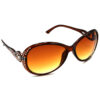 Hrinkar Gradient & UV Protection Elegant Brown Round Sunglasses For Women - HRS326-BWN
