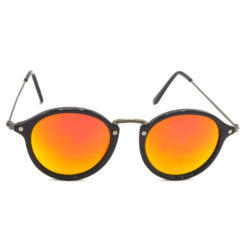 Hrinkar Mirrored & UV Protection Modish Pink Round Sunglasses For Men & Women - HRS429-BK-GRY-GLD