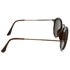 Alternative view of Hrinkar Mirrored & UV Protection Elegant Golden Round Goggles For Men & Women - HRS429-BWN-GLD