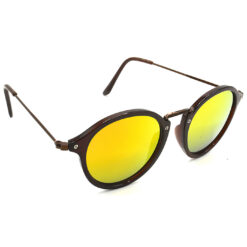 Hrinkar Mirrored & UV Protection Elegant Golden Round Goggles For Men & Women - HRS429-BWN-GLD