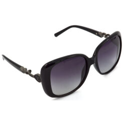 Hrinkar Polarized & UV Protection Elegant Grey Rectangular Shades For Women - HRS438-BK-GRY