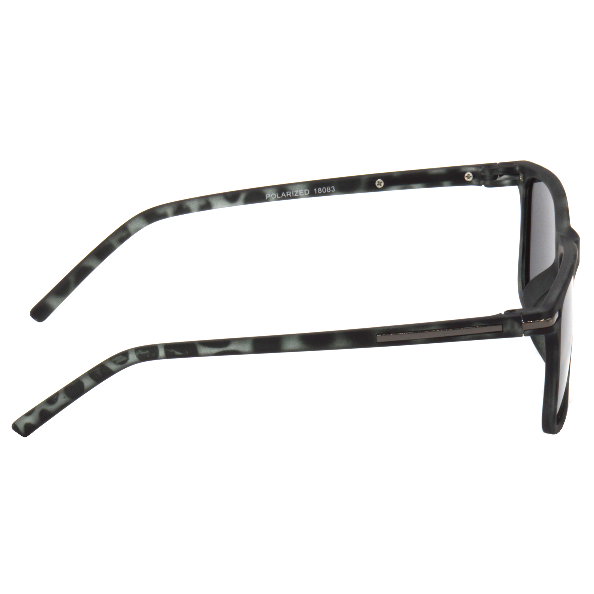 Hrinkar Polarized & UV Protection Stylish Grey Retro Square Sunglasses For Men & Women - HRS513-TBK-BK - Image 2