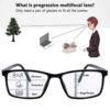 Hrinkar Progressive Reading Glasses +1.00 to +3.00 Black Blue Cut Anti Glare Lens