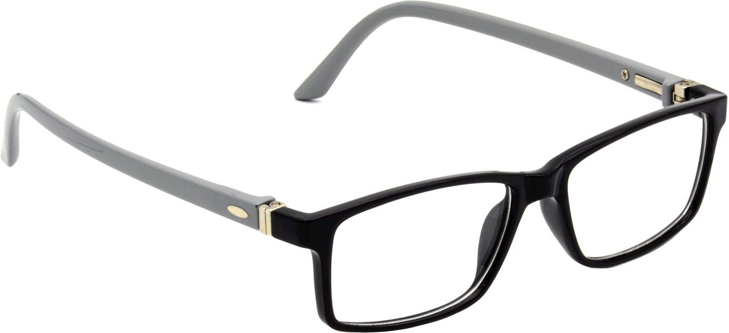 Hrinkar Rectangle Black and Grey Designer frames for Kids Boy & Girl | TR90 | Black and Grey | HFRM-BK-GRY-17