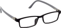 Hrinkar Rectangle Black and Grey chasma frame for Kids Boy & Girl | TR90 | Black and Grey | HFRM-BK-GRY-18