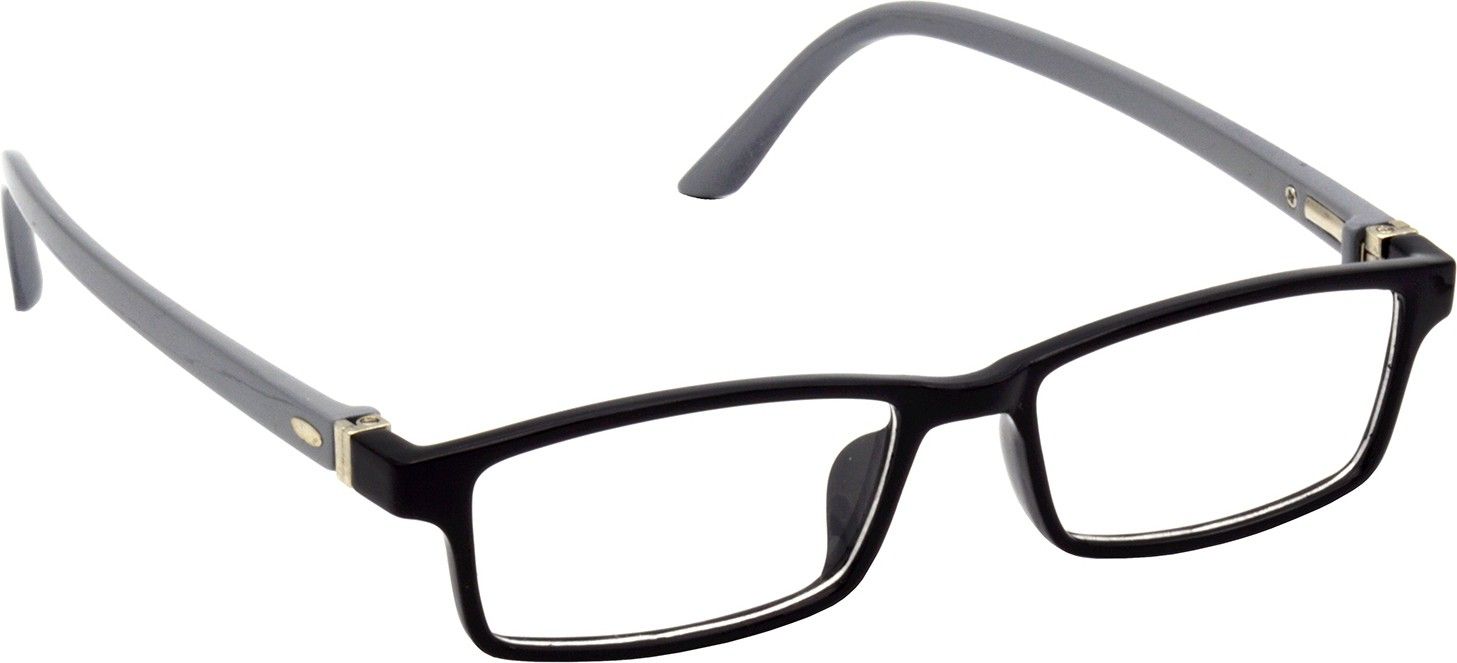 Hrinkar Rectangle Black and Grey chasma frame for Kids Boy & Girl | TR90 | Black and Grey | HFRM-BK-GRY-18