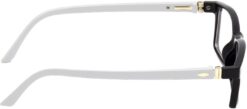Hrinkar Rectangle White and Black chasma frame for Kids Boy & Girl | TR90 | White and Black | HFRM-BK-WT-17 - Image 3
