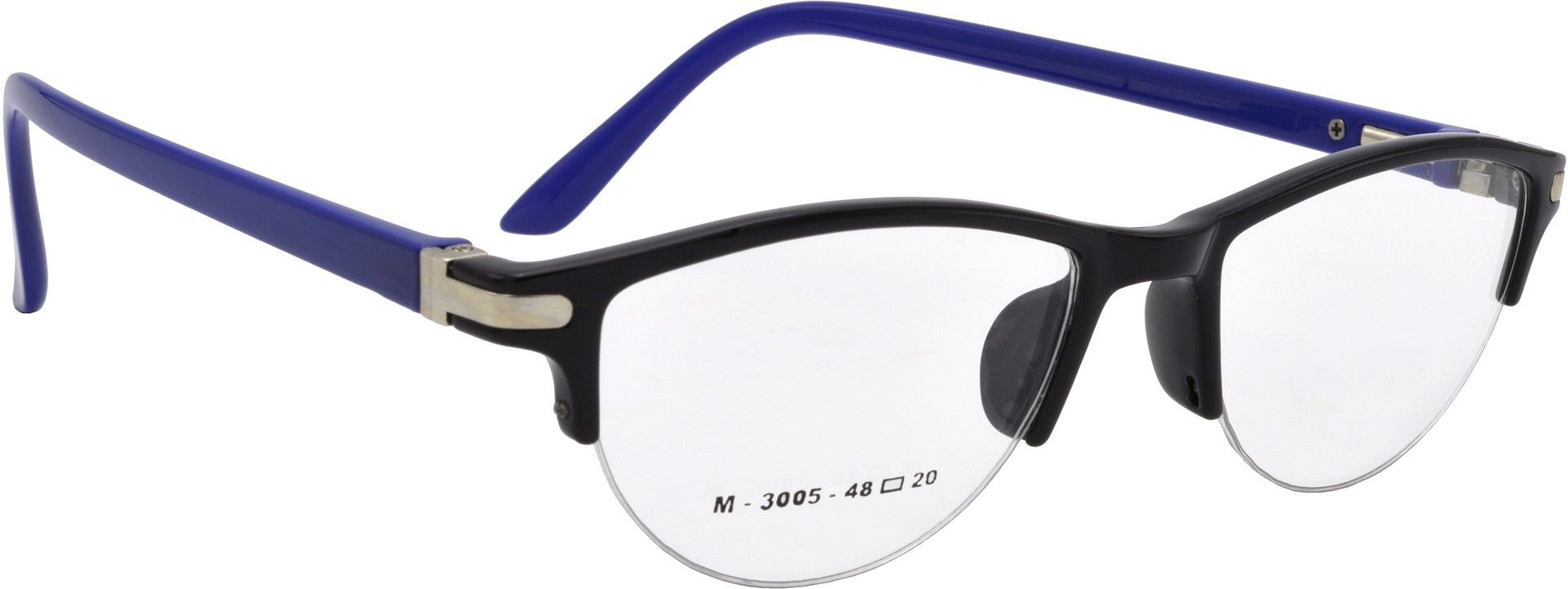 Hrinkar Oval Black and Blue chasma frame for Women | TR90 | Black and Blue | HFRM3007-BK-BU