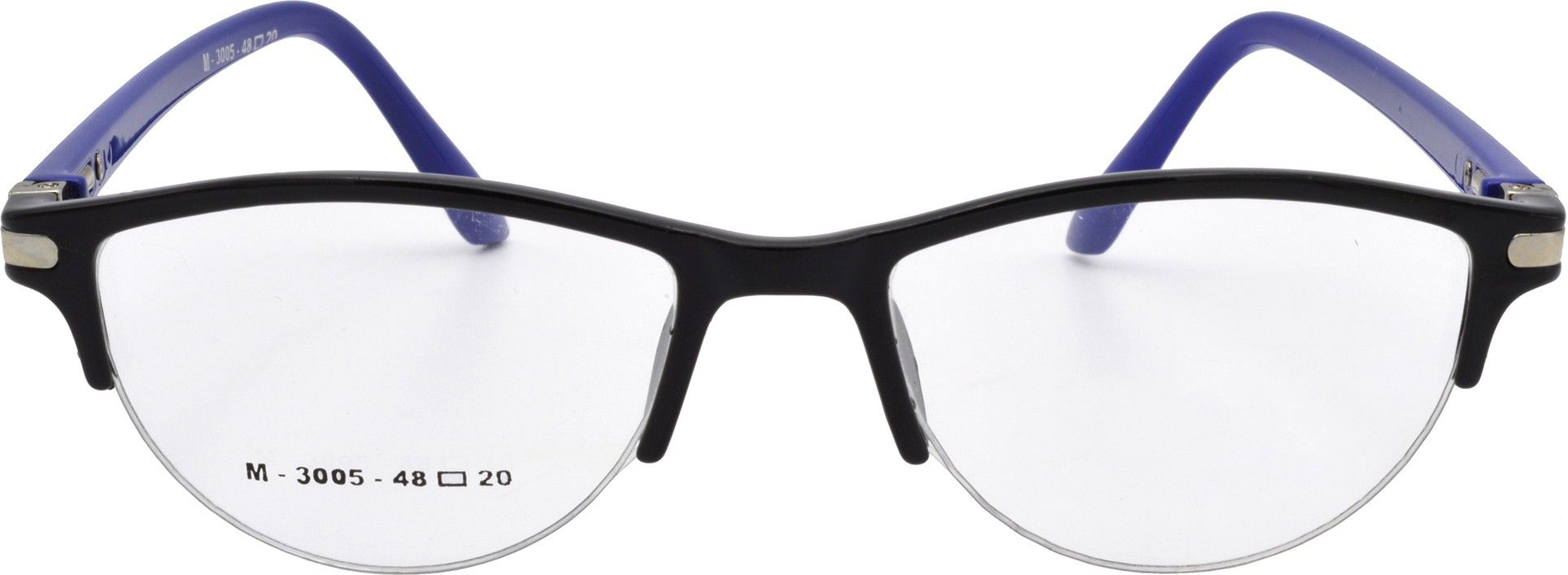 Hrinkar Oval Black and Blue chasma frame for Women | TR90 | Black and Blue | HFRM3007-BK-BU - Image 2