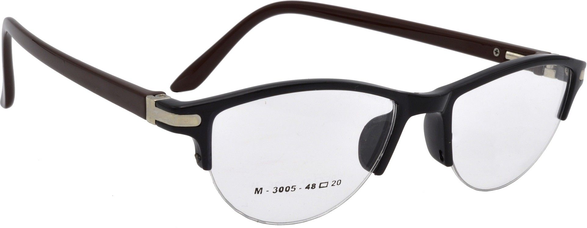 Hrinkar Oval Black and Brown chasma frame for Women | TR90 | Black and Brown | HFRM3007-BK-BWN
