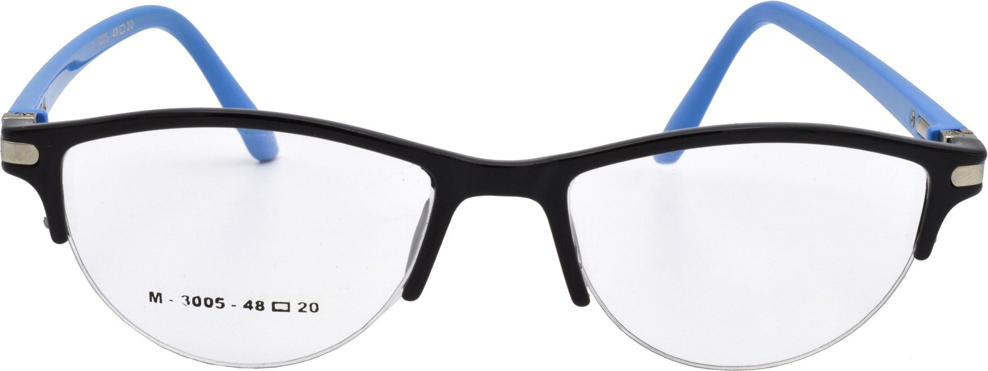 Hrinkar Oval Black and Blue stylish eyeglasses for Women | TR90 | Black and Blue | HFRM3007-BK-LBU - Image 2