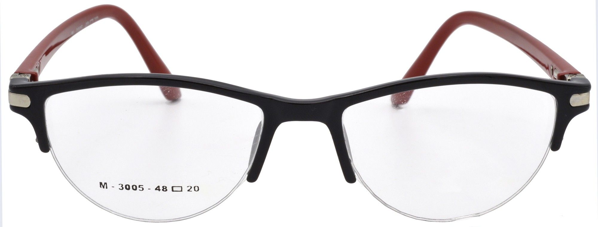 Hrinkar Oval Black and Red eyeglasses for Women | TR90 | Black and Red | HFRM3007-BK-RD - Image 2