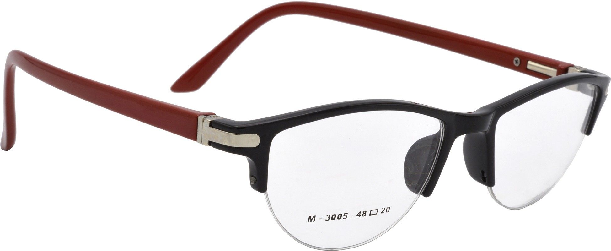 Hrinkar Oval Black and Red eyeglasses for Women | TR90 | Black and Red | HFRM3007-BK-RD