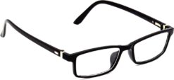 Hrinkar Rectangle Black stylish eyeglasses for Men & Women | TR90 | Black | HFRM-BK-12