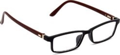 Hrinkar Rectangle Black and Brown chasma frame for Men & Women | TR90 | Black and Brown | HFRM-BK-BWN-12