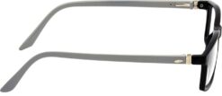 Hrinkar Rectangle Black and Grey chasma frame for Men & Women | TR90 | Black and Grey | HFRM-BK-GRY-11 - Image 3