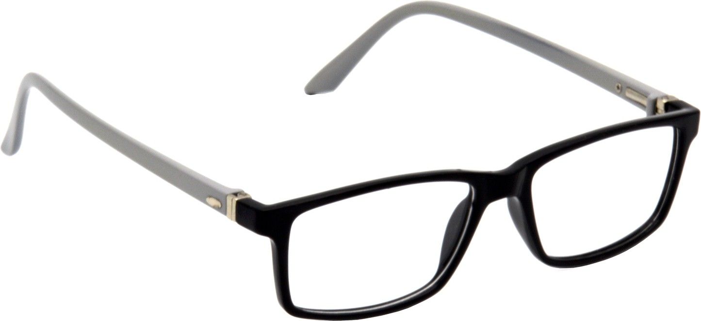 Hrinkar Rectangle Black and Grey chasma frame for Men & Women | TR90 | Black and Grey | HFRM-BK-GRY-11