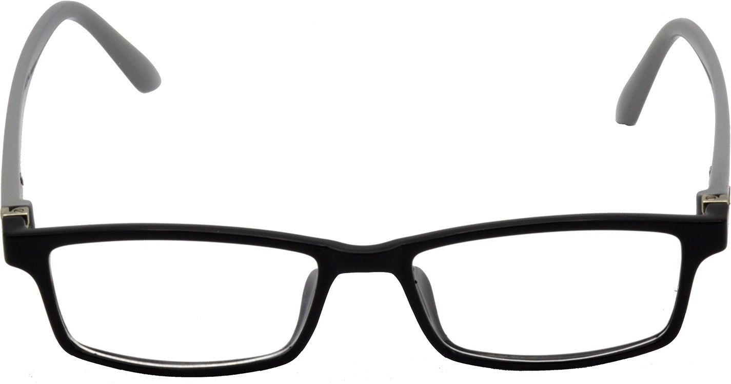 Hrinkar Rectangle Black and Grey eyeglasses for Men & Women | TR90 | Black and Grey | HFRM-BK-GRY-12 - Image 2