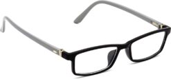 Hrinkar Rectangle Black and Grey eyeglasses for Men & Women | TR90 | Black and Grey | HFRM-BK-GRY-12