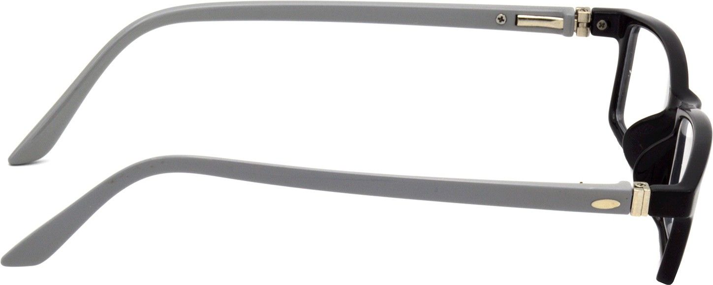 Hrinkar Rectangle Black and Grey eyeglasses for Men & Women | TR90 | Black and Grey | HFRM-BK-GRY-12 - Image 3