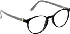Hrinkar Oval Black and Grey eyeglass frames for Men & Women | TR90 | Black and Grey | HFRM-BK-GRY-14